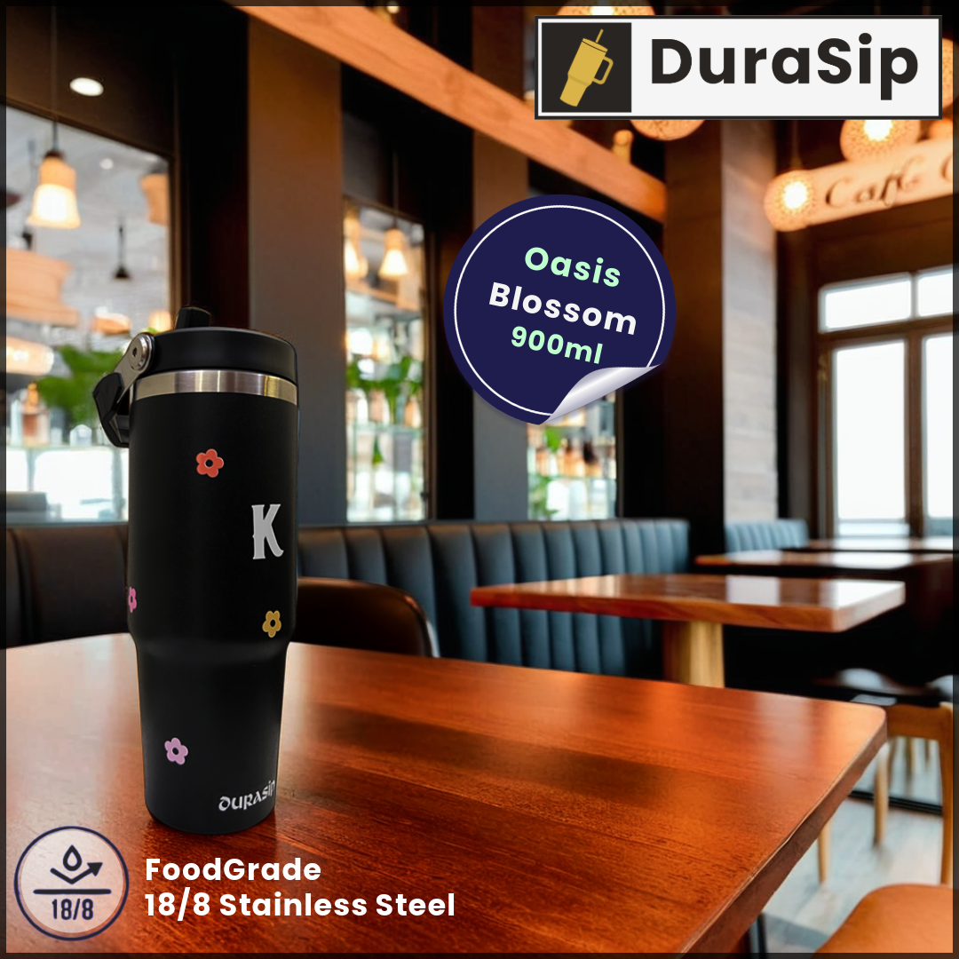 DuraSip Oasis Blossom – Personalized Floral Stainless Steel Tumbler