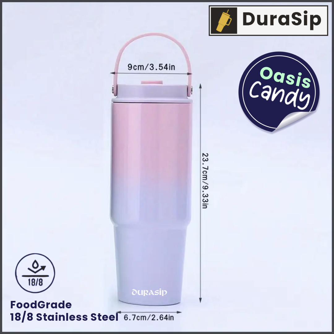 DuraSip Oasis Candy 1 litre – Chic Amber Tumbler with Custom Initials