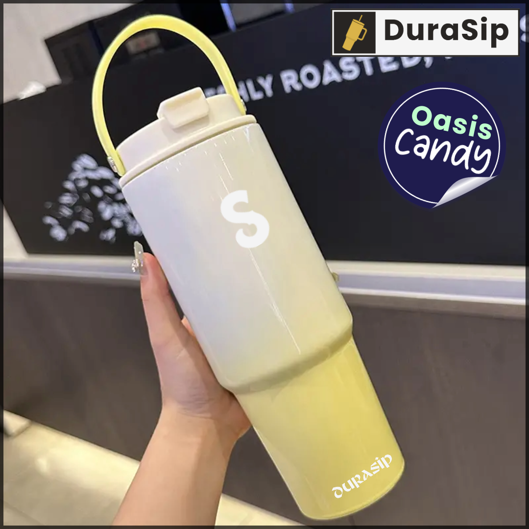 DuraSip Oasis Candy 1 litre – Chic Amber Tumbler with Custom Initials