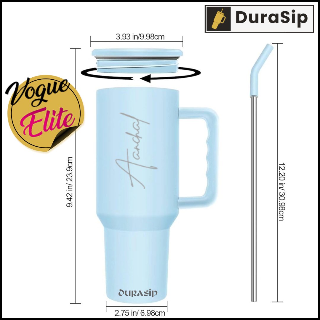 1200 DuraSip Vogue Elite – Stainless Steel Vacuum Tumbler with Straw & Custom Name