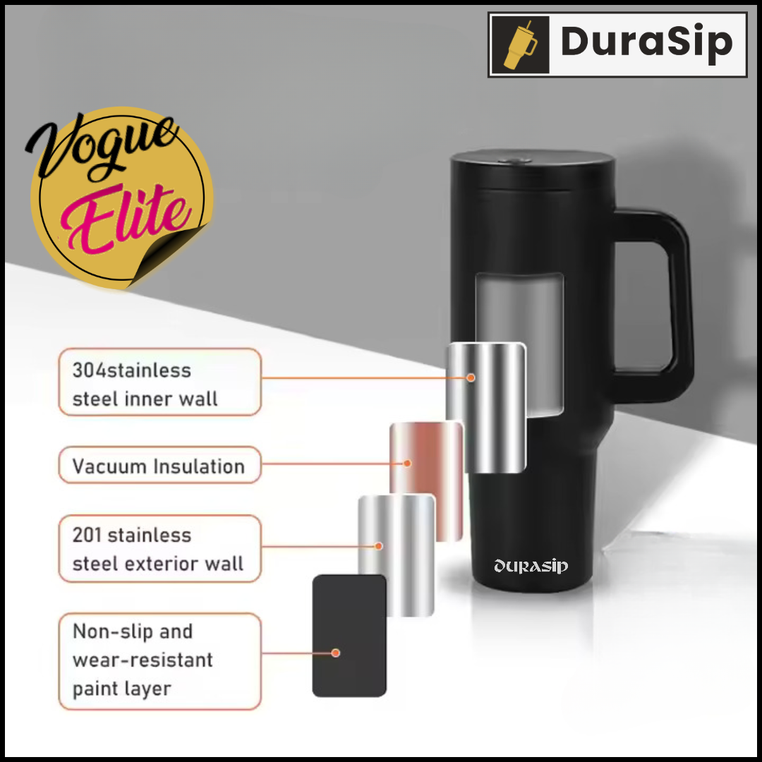 1200 DuraSip Vogue Elite – Stainless Steel Vacuum Tumbler with Straw & Custom Name