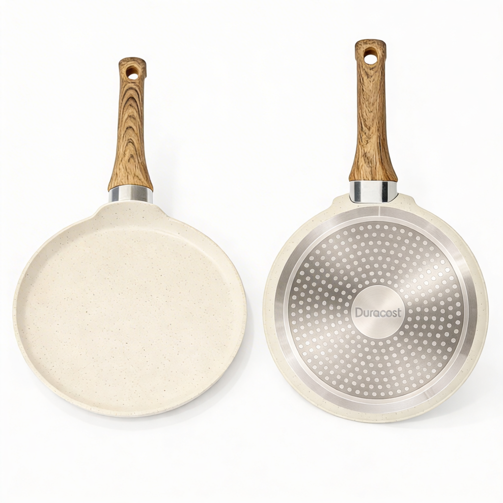 DuraCast® Ceramic Tawa – 22 cm | Tri-Lock Coating | Induction & Gas Compatible