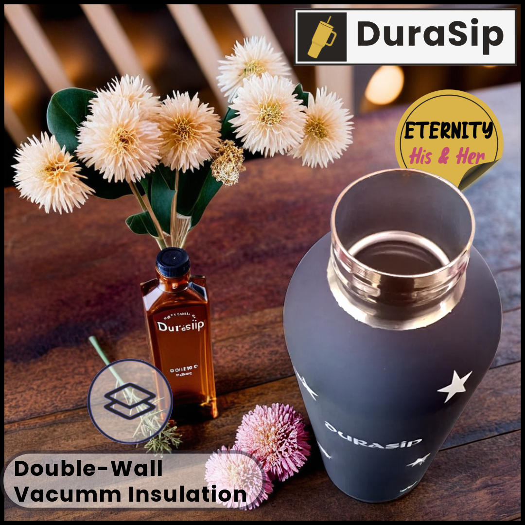 DuraSip Eternity Classic Romance – The Perfect Personalised Matching Bottles for Couples 600 ML each