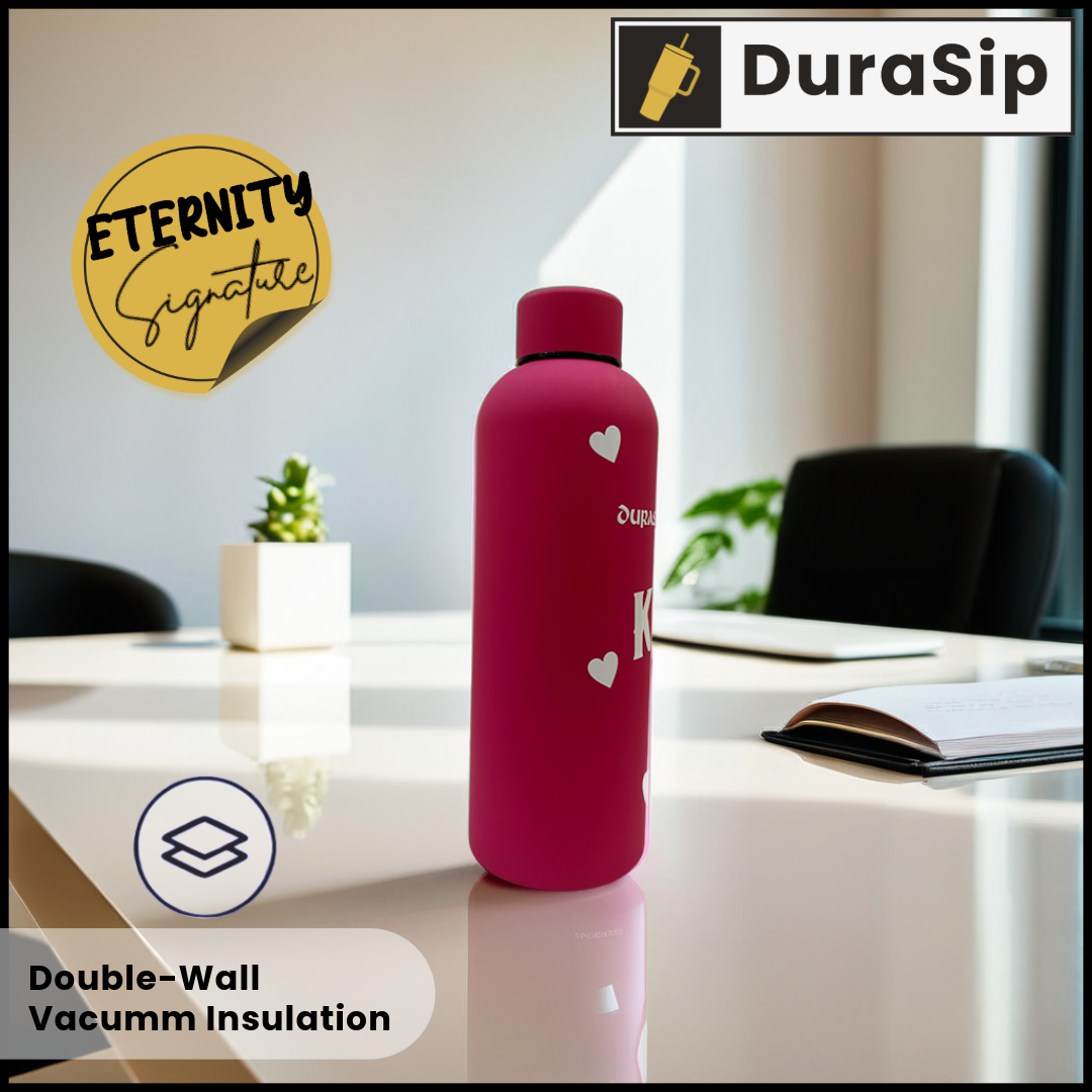 DuraSip Eternity Signature – Personalized Stainless Steel Bottle with Custom Initials & Color Choice