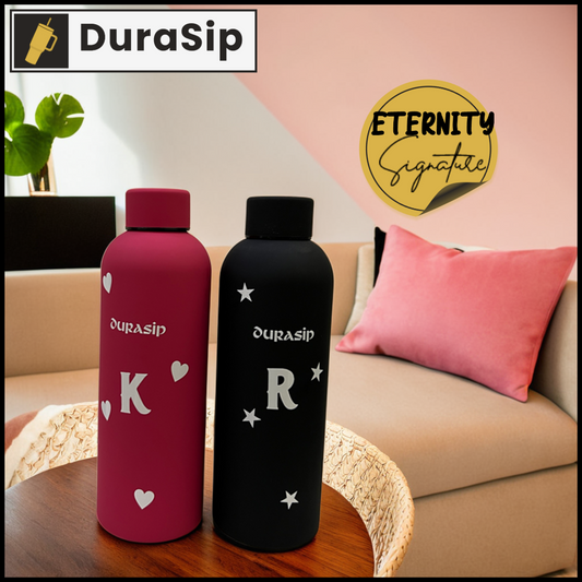 DuraSip Eternity 600 ML Signature – Personalized Stainless Steel Bottle with Custom Initials & Color Choice