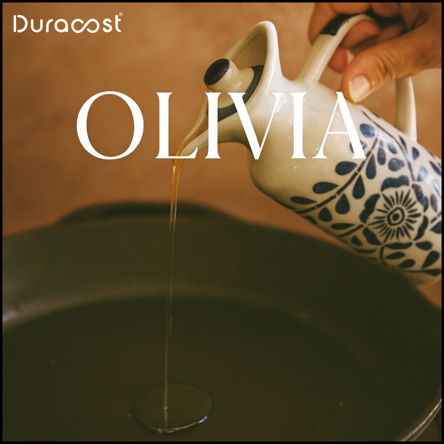 DuraCast® Olivia Ceramic Oil Bottle Set of 2 – 300ml Designer Olive Oil & Vinegar Dispenser with Handle & Lid | Assorted Handcrafted Patterns