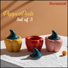 DuraCast® PepperPods Ceramic Jar Set of 3 – 500ml Each | Colorful Kitchen Storage Containers with Lids for Spices, Pickles, Snacks & More