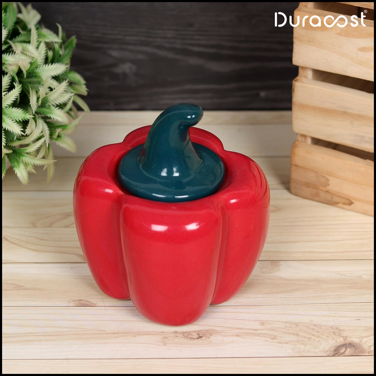 DuraCast® PepperPods Ceramic Jar Set of 3 – 500ml Each | Colorful Kitchen Storage Containers with Lids for Spices, Pickles, Snacks & More