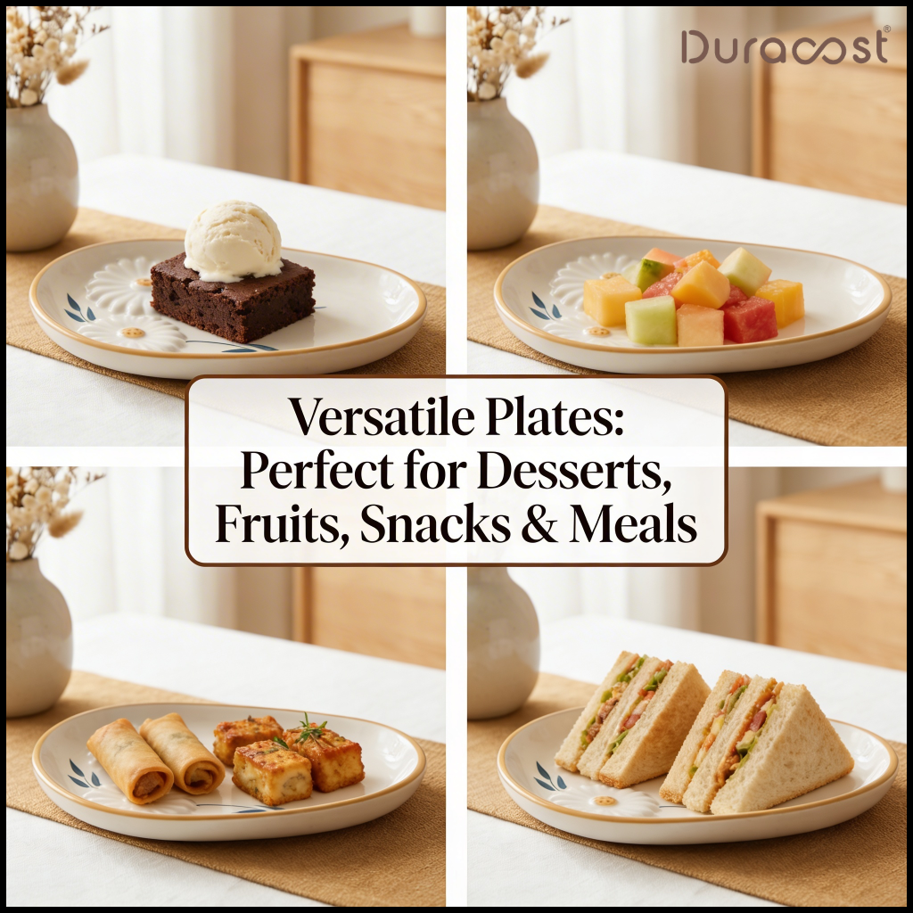 DuraCast® Sunny Plates – Handcrafted Ceramic Snack Plates Set of 3 | Designer Plates