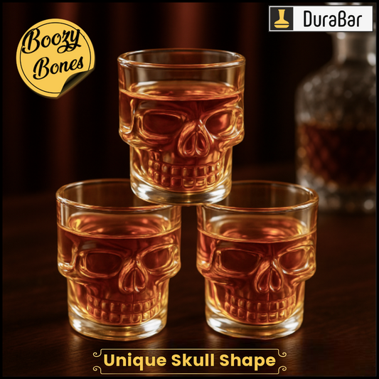 💀 DuraBar Boozy Bones – 60ml Skull Shot Glasses for Bold Parties (Set of 6)