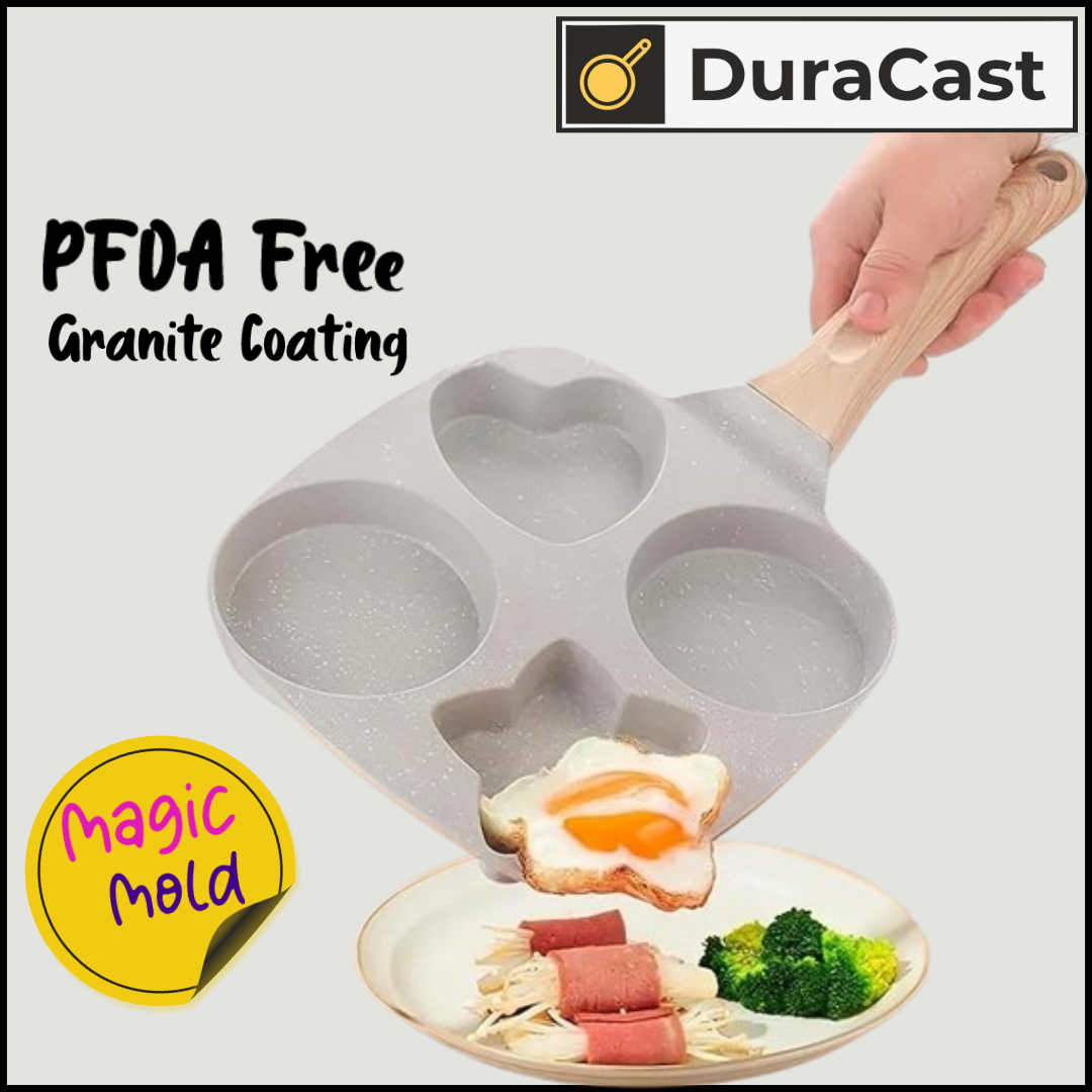 DuraCast Magic Mold – Granite Pan with Fun Shaped Cavities for Kids' Creative Cooking