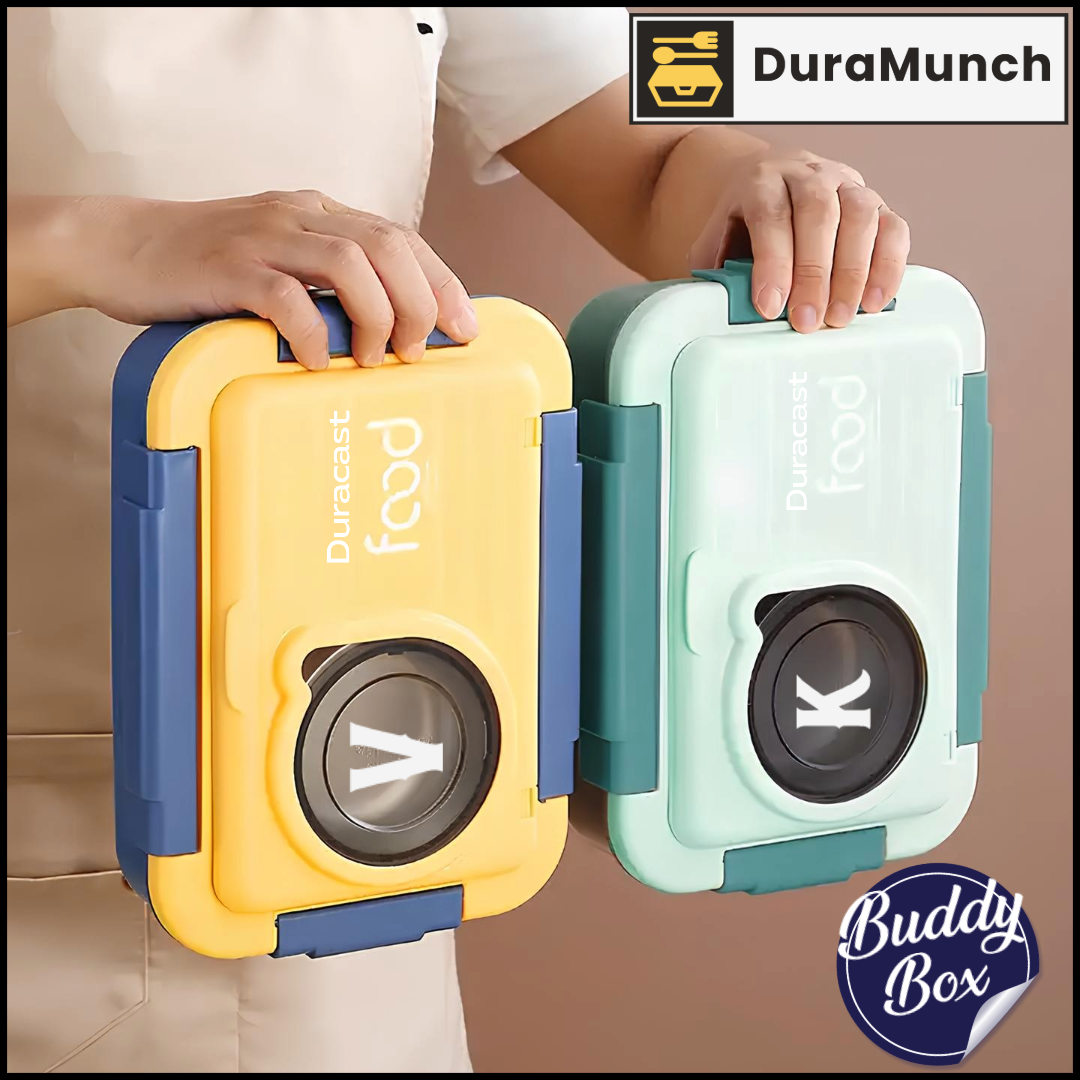 DuraMunch Buddy Box – Personalized 1000ml Kids Lunch Box with Stainless Steel & Leakproof Design