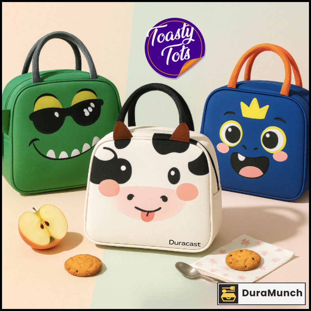 DuraMunch Toasty Tots – Personalised Kids Lunch Box with Insulated Bag | Leakproof & Heat-Friendly | Boys & Girls Variants