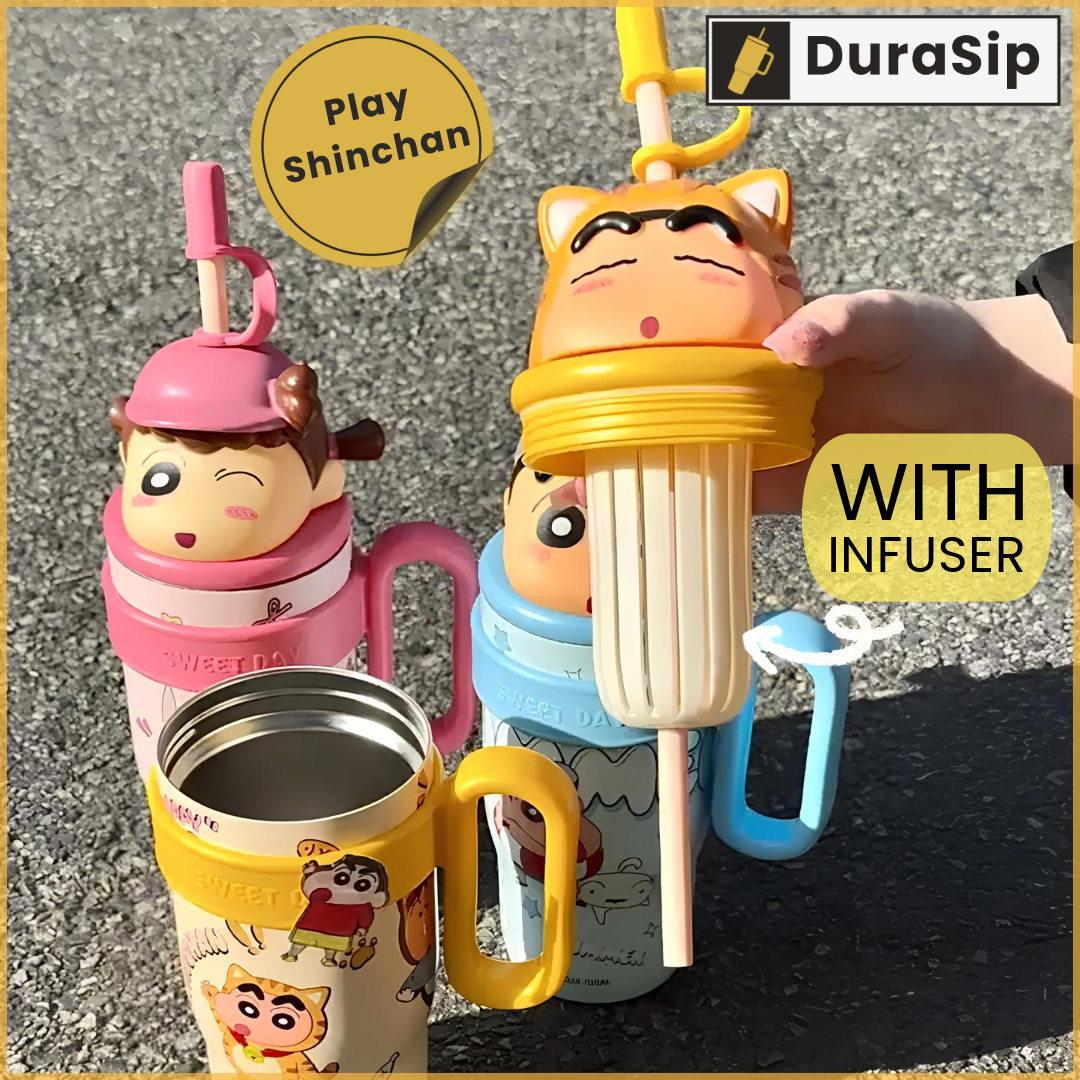 DuraSip Play Shinchan – 900ml Premium Insulated Bottle with 3D Character Top