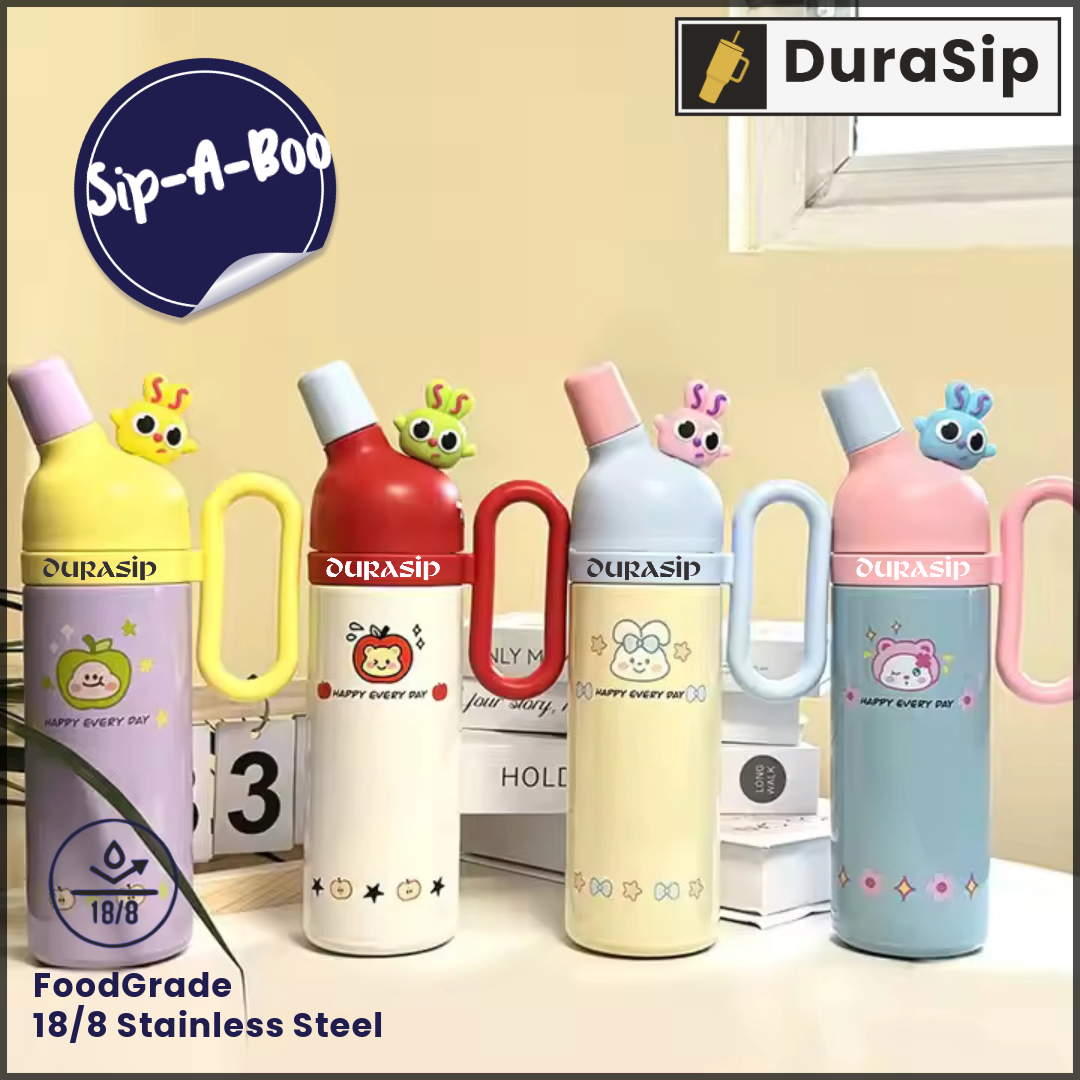 DuraSip Play Sip-A-Boo – Personalised 800ml Stainless Steel Bottle for Kids & Teens
