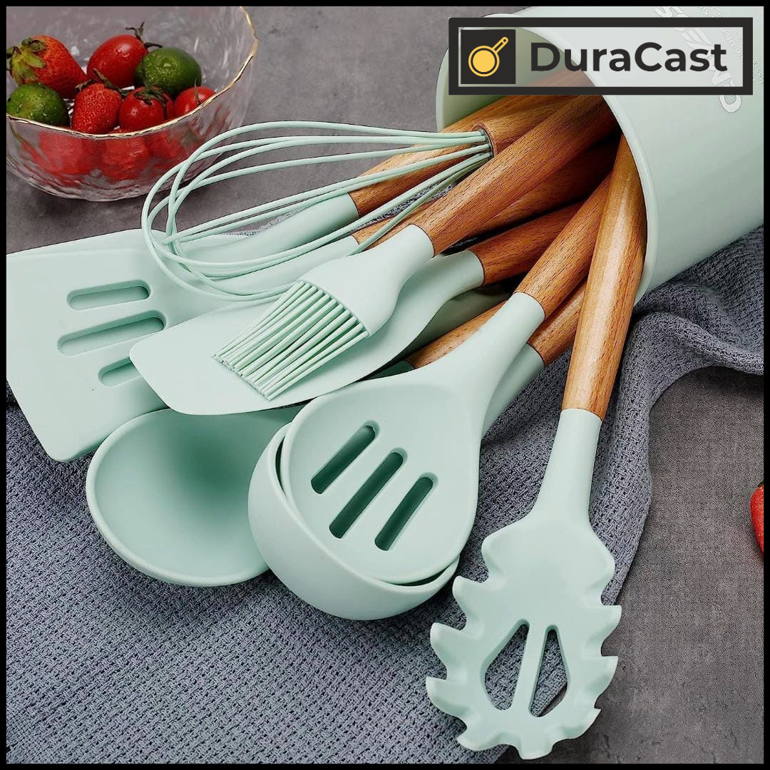 Set of 12 Premium Silicone Spatulas – Heat-Resistant, BPA-Free, & Aesthetic Kitchen Essentials