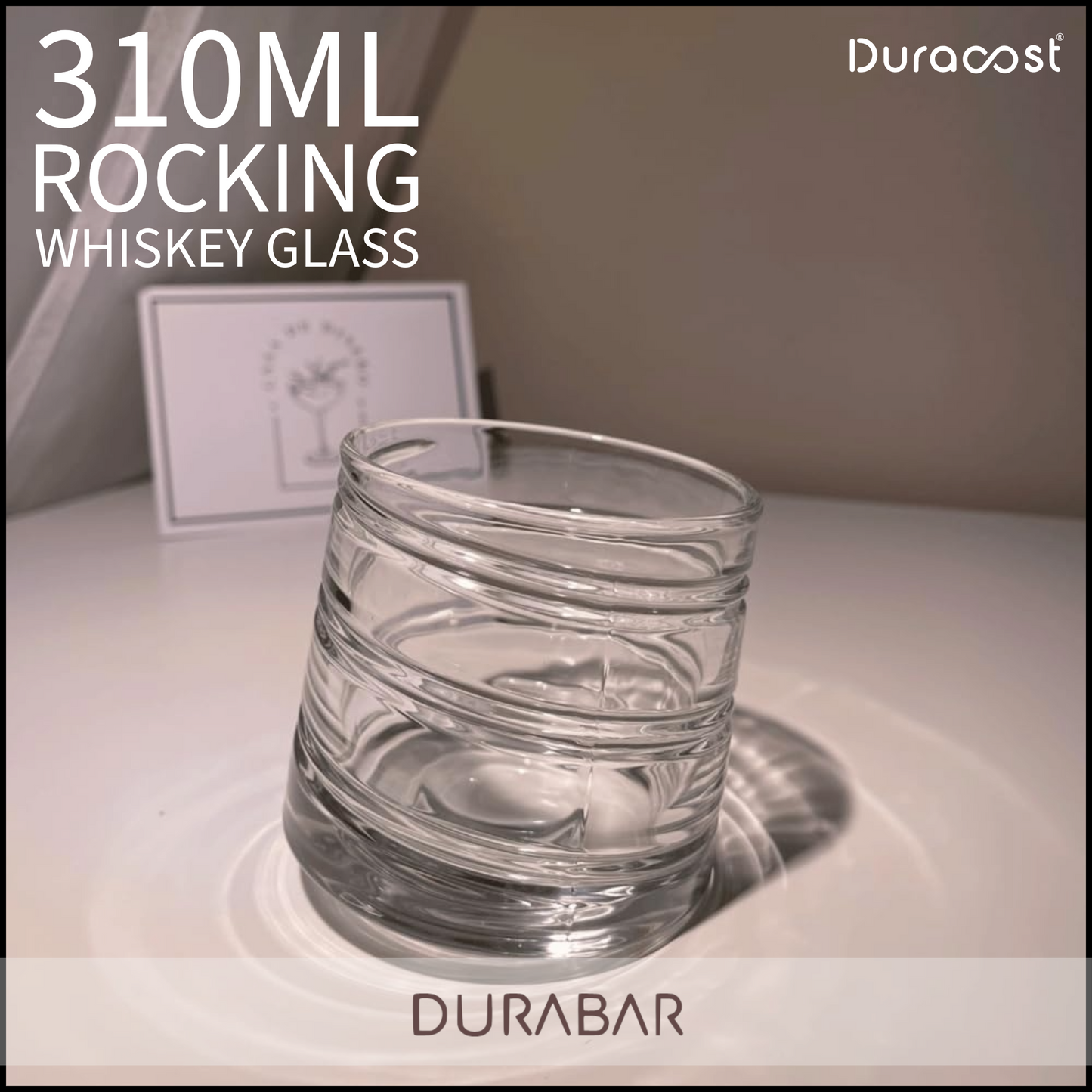 DuraBar™ Tipsy Swirl – Premium 310 ml Rocking Whiskey Glasses for Stylish Sipping
