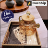 DuraSip Cha Crystal Artisan 1.0L – Borosilicate Glass Kettle with Premium Wooden Serving Tray
