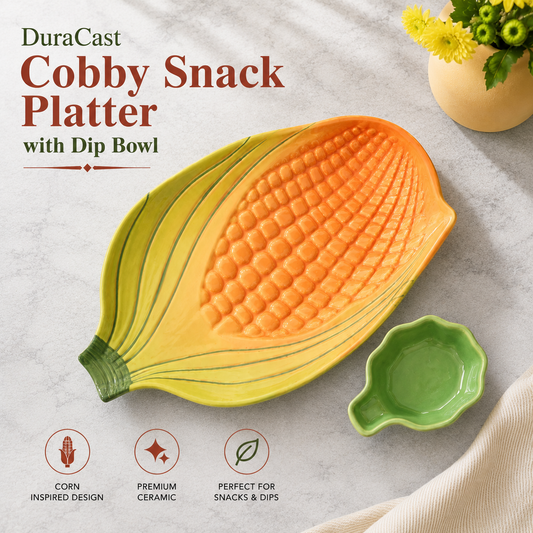 DuraCast® Cobby Snack Platter with Dip Bowl