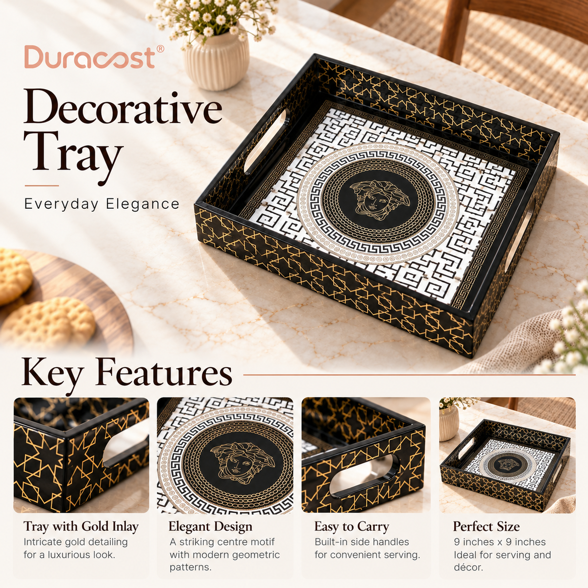 DuraSip™ Chá Crystal Luxe Tea Set – Borosilicate Glass Kettle with Amber Mugs & Optional Wooden Tray | Elegant Tea & Coffee Server Gift Set