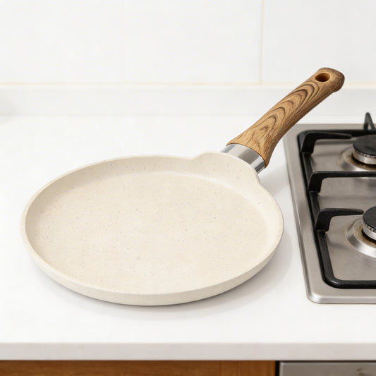 DuraCast® Ceramic Tawa – 22 cm | Tri-Lock Coating | Induction & Gas Compatible