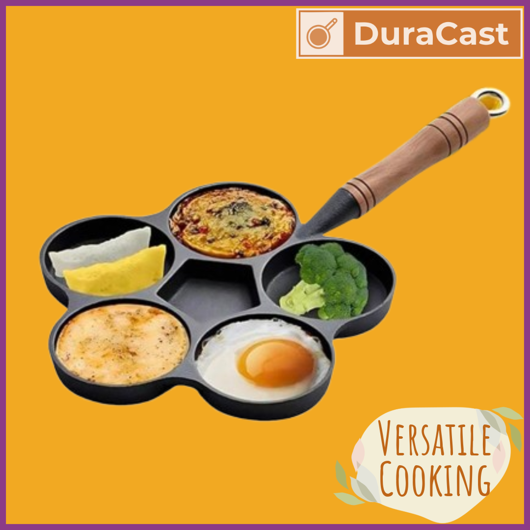 5-Cavity Cast Iron Pan – Perfect for All-in-One Cooking!