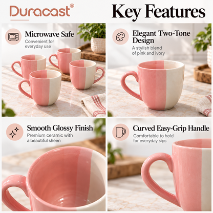 DuraCast Duo Ceramic Cups – Set of 4