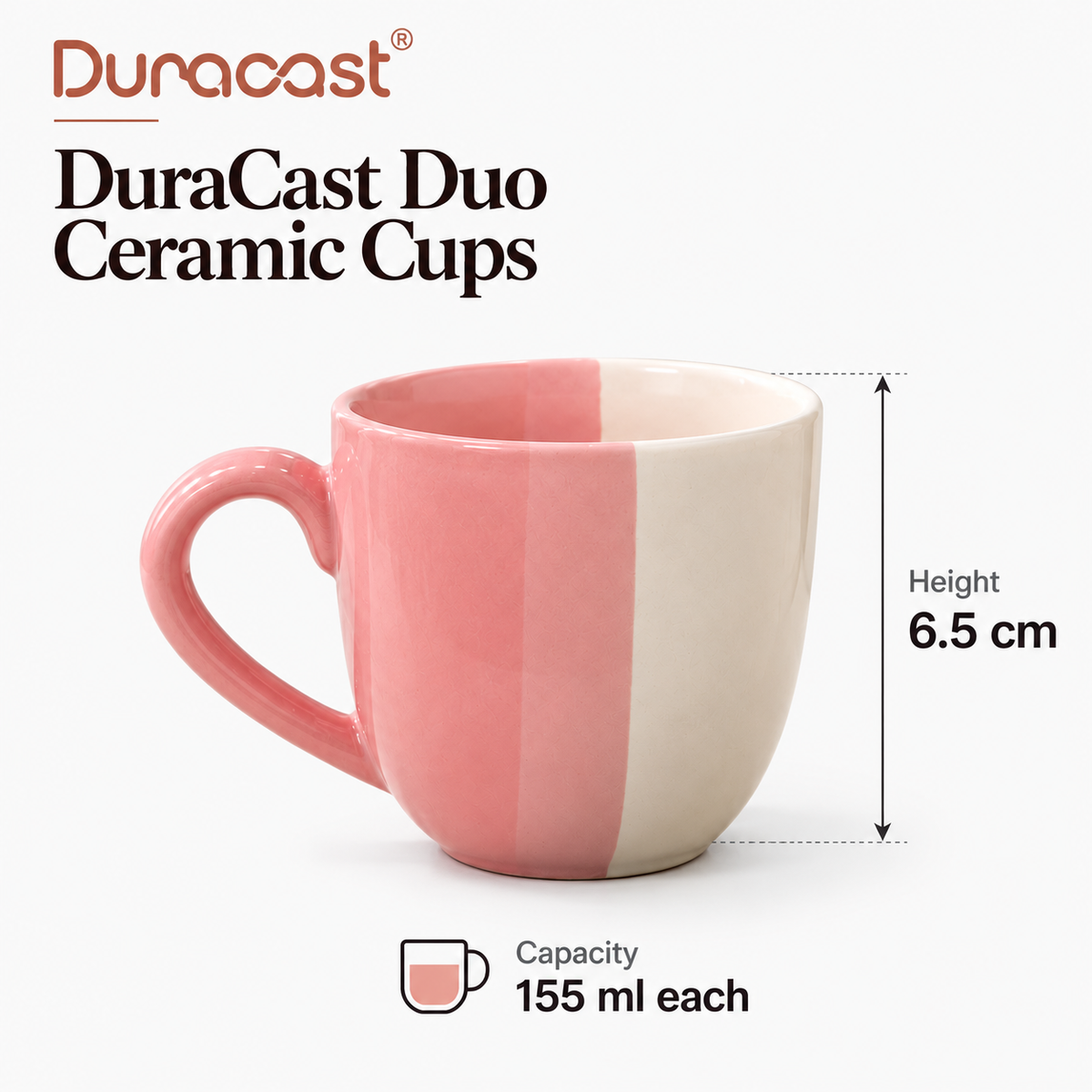 DuraCast Duo Ceramic Cups – Set of 4
