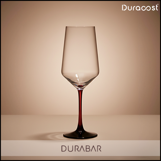 DURABAR® Midnight Ruby – Premium Crystal Red Stem Wine Glass | Elegant Barware for Red & White Wine