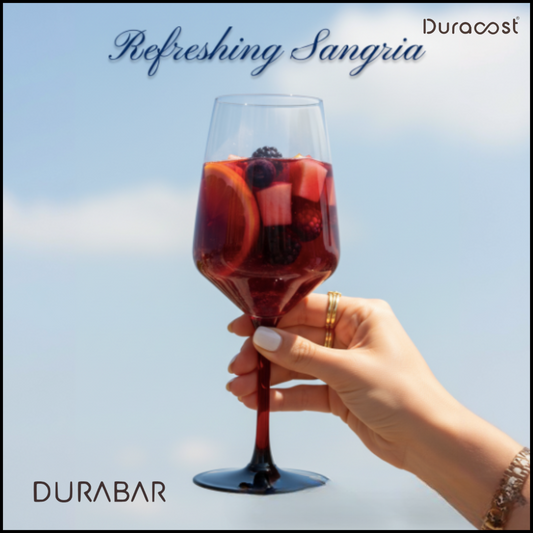 DURABAR® Midnight Ruby – Premium Crystal Red Stem Wine Glass | Elegant Barware for Red & White Wine