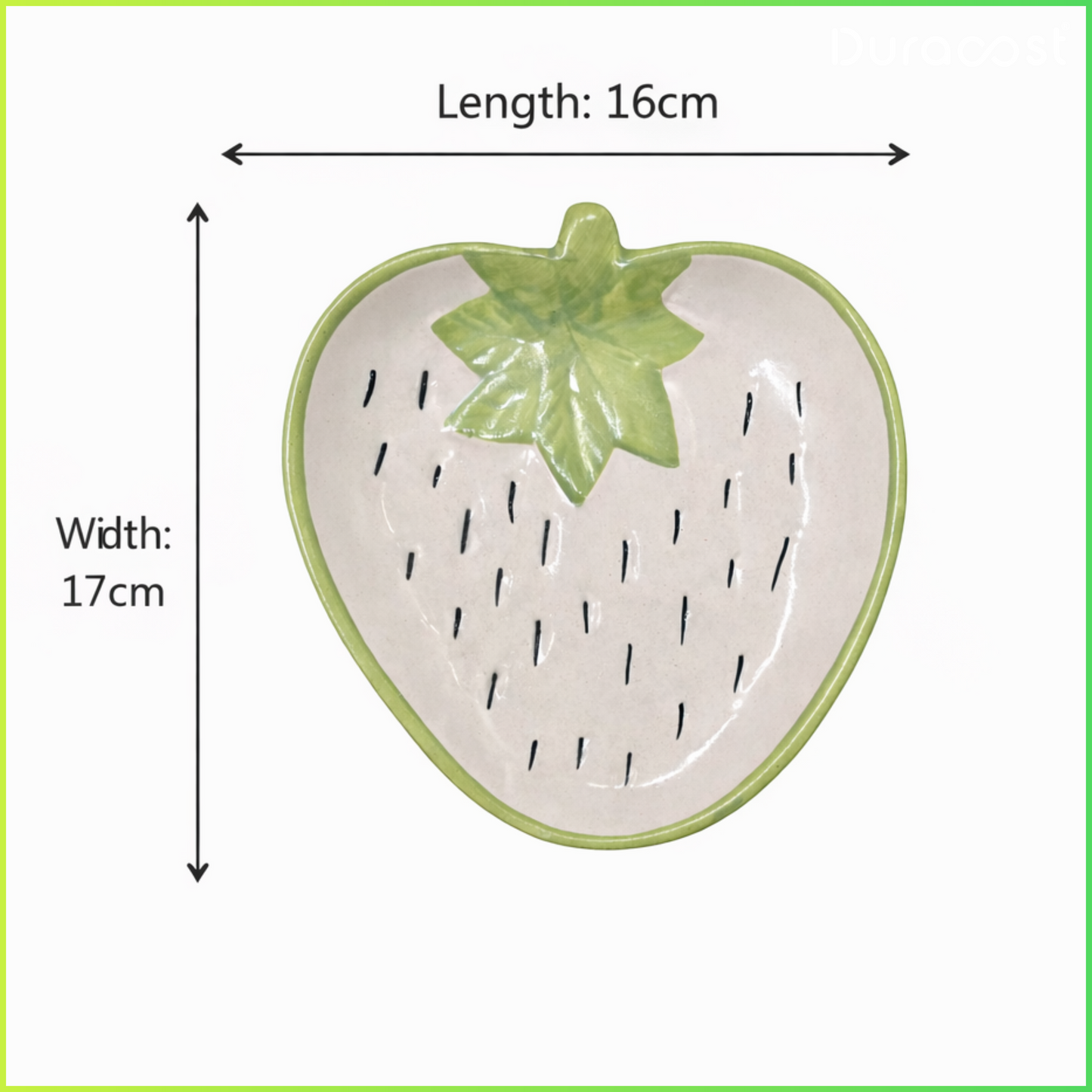 DuraCast® Berry Snack Plate | Premium Ceramic Strawberry-Shaped Serving Plate