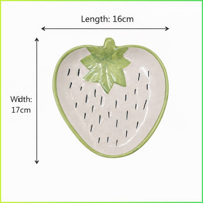 DuraCast® Berry Snack Plate | Premium Ceramic Strawberry-Shaped Serving Plate