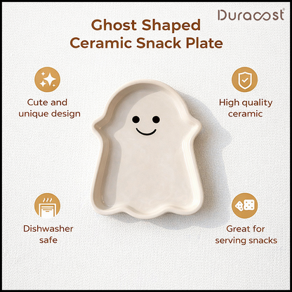 DuraCast® Boo-Boo Plates – Ghost Ceramic Snack Plates Set of 3 | Fun Serveware