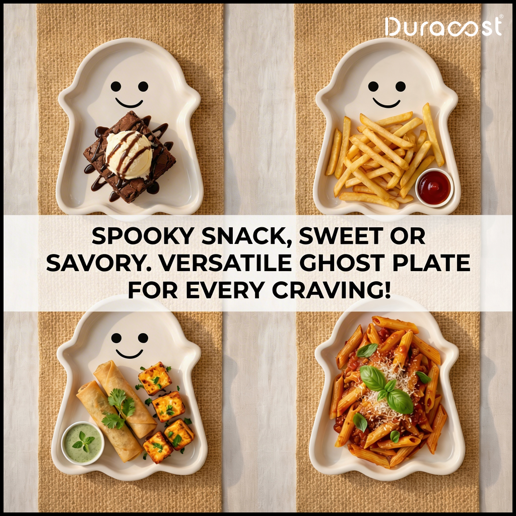 DuraCast® Boo-Boo Plates – Ghost Ceramic Snack Plates Set of 3 | Fun Serveware