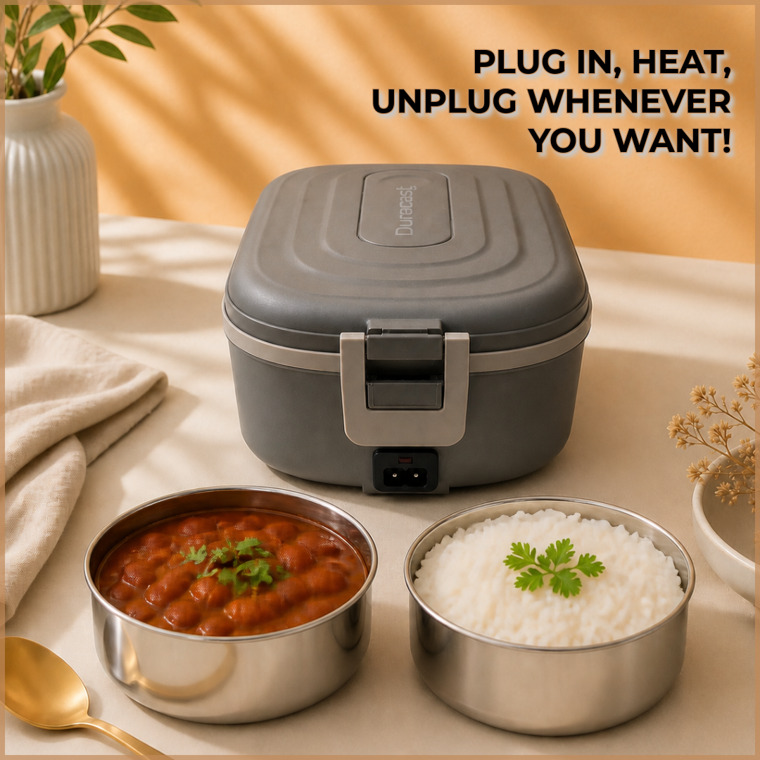 DuraCast® Electric Lunch Box Slim – 600ml Premium Food Warmer