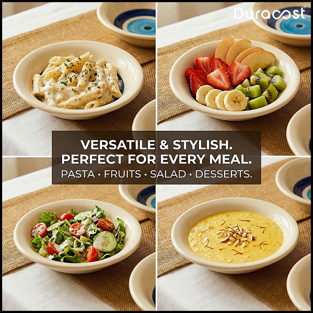 DuraCast® Evil Eye Bowls – Ceramic Serving Bowls Set of 3 | Multipurpose Bowls