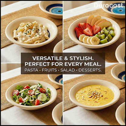 DuraCast® Evil Eye Bowls – Ceramic Serving Bowls Set of 3 | Multipurpose Bowls