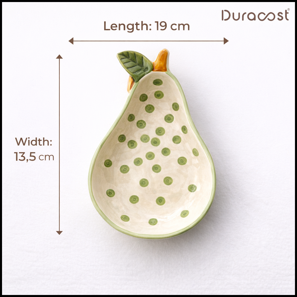 DuraCast® Pear Plates – Ceramic Snack Serving Plates Set of 3 | Designer Plates