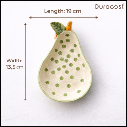 DuraCast® Pear Plates – Ceramic Snack Serving Plates Set of 3 | Designer Plates