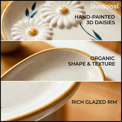 DuraCast® Sunny Plates – Handcrafted Ceramic Snack Plates Set of 3 | Designer Plates