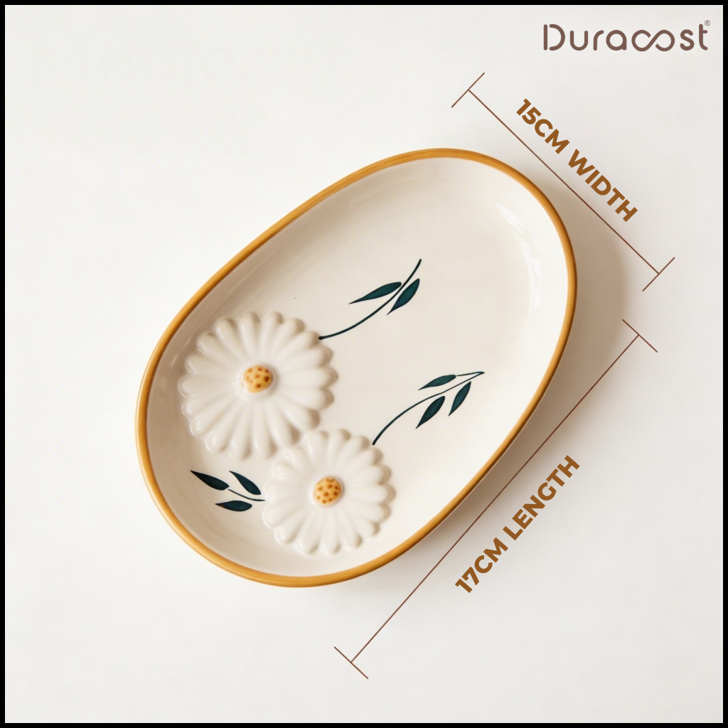 DuraCast® Sunny Plates – Handcrafted Ceramic Snack Plates Set of 3 | Designer Plates