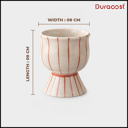 DuraCast® Sweet Lines – Ceramic Dessert Bowls Set of 4 | Premium Pedestal Sweet Bowls