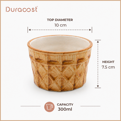 DuraCast® WaffleNest – Ceramic Bowl Set of 2 with Matching Spoons