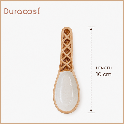 DuraCast® WaffleNest – Ceramic Bowl Set of 2 with Matching Spoons