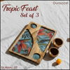 DuraHost™ Tropic Feast Wooden Platter Set | 14
