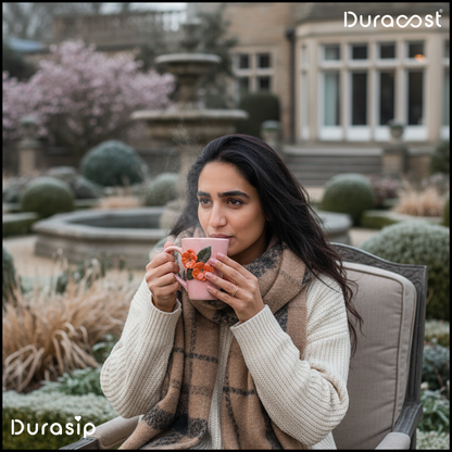 DuraSip™ Camelia Ceramic Mug Set of 2 – Premium Handcrafted Floral Coffee & Tea Cups | Elegant Designer Mugs for Hot Beverages & Gifting