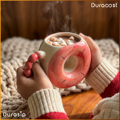 DuraSip™ Donut Mugs | Premium Ceramic Doughnut-Shaped Mugs – Set of 2