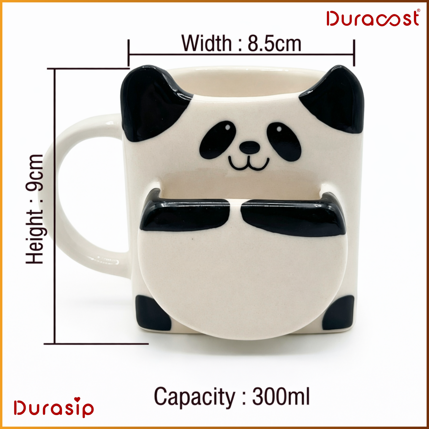 DuraSip™ Panda Soup Mugs – Premium Ceramic Panda-Shaped Mugs | Set of 2