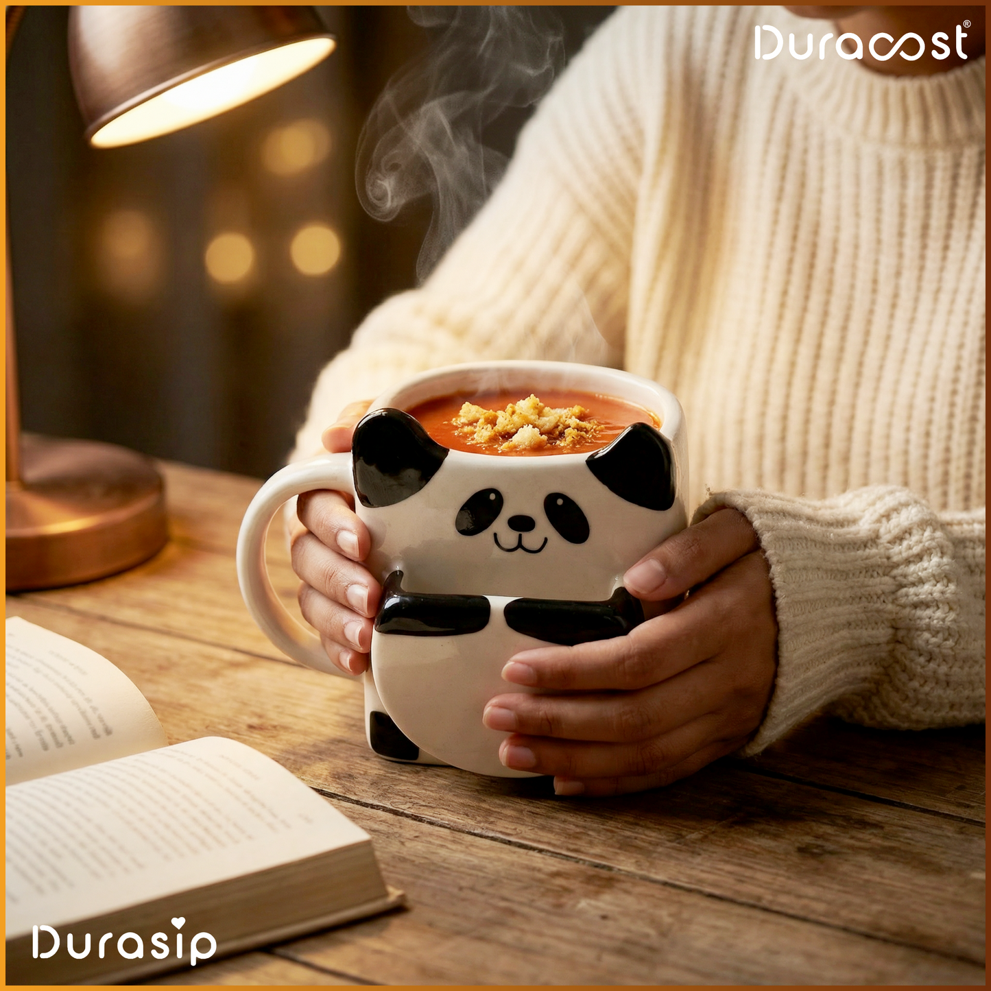 DuraSip™ Panda Soup Mugs – Premium Ceramic Panda-Shaped Mugs | Set of 2