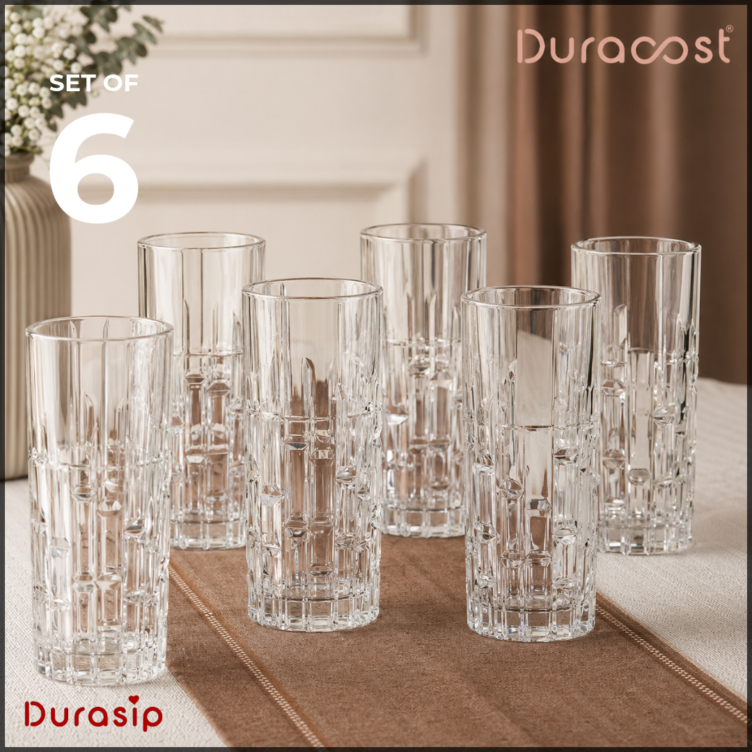 DuraSip™ Prism Glasses – 280ml Glass Set (Set of 6)